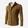 Men's Standing Collar Twisted Button Sweater Cardigan P1210 Men's Standing Collar Twisted Button Sweater Cardigan P1210