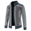 Men's Warm Fashion Stitched Fleece Knitted Cardigan P1180