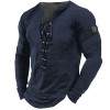 Summer new men's outdoor retro tie hooded long sleeve