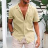 Short-sleeved shirt in breathable linen for men Short-sleeved shirt in breathable linen for men