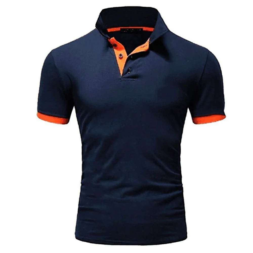 New Men's Stitching Contrast Color Slim Polo Shirt P1131 New Men's Stitching Contrast Color Slim Polo Shirt P1131