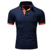 New Men's Stitching Contrast Color Slim Polo Shirt P1131 New Men's Stitching Contrast Color Slim Polo Shirt P1131