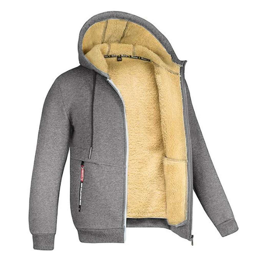 Men's all-match plus fleece thickened zipper hooded sweater cardigan jacket P1247 Men's all-match plus fleece thickened zipper hooded sweater cardigan jacket P1247