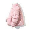 Men's Stand Collar Solid Color Fashion Padded Jacket
