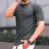 Men's crew neck t-shirt with small checks Men's crew neck t-shirt with small checks