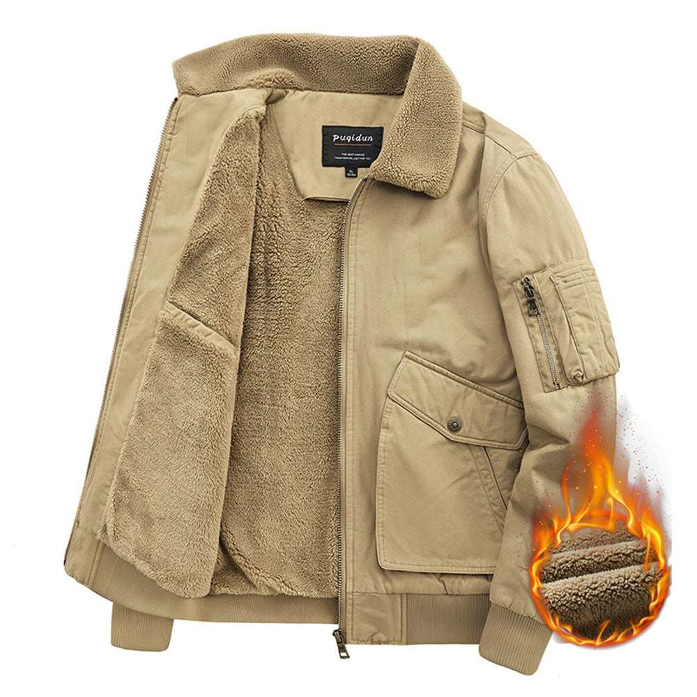 Men's lamb fleece Lapel Solid Color Jacket Men's lamb fleece Lapel Solid Color Jacket