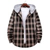 Men's Plaid Hooded Long Sleeve Shirt Jacket P1222 Men's Plaid Hooded Long Sleeve Shirt Jacket P1222