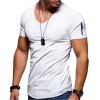 Men's Zipper Short Sleeve V-Neck T-Shirt