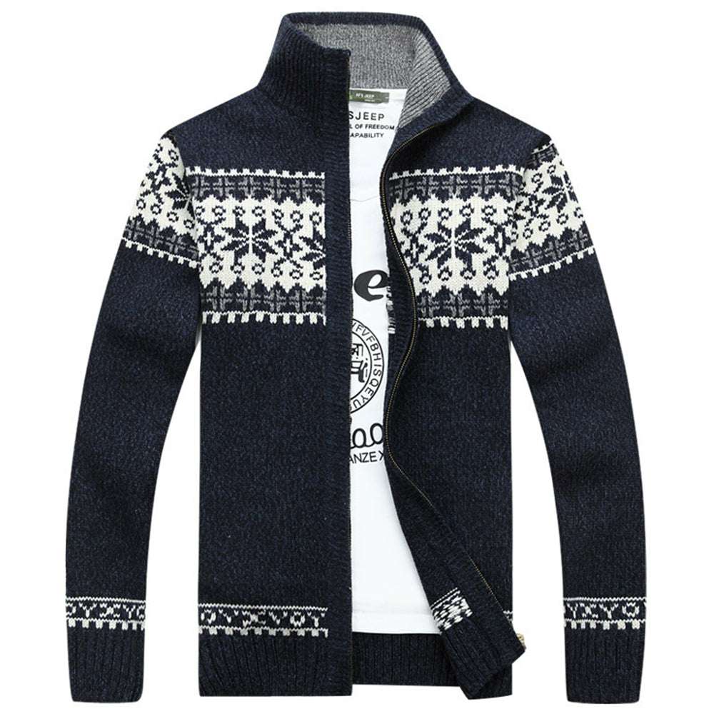 Men's Slim Collar Jacquard Knit Jacket P1269 Men's Slim Collar Jacquard Knit Jacket P1269