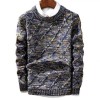 Men's round neck thickened slim trendy sweater