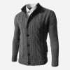Men's Standing Collar Twisted Button Sweater Cardigan P1210 Men's Standing Collar Twisted Button Sweater Cardigan P1210