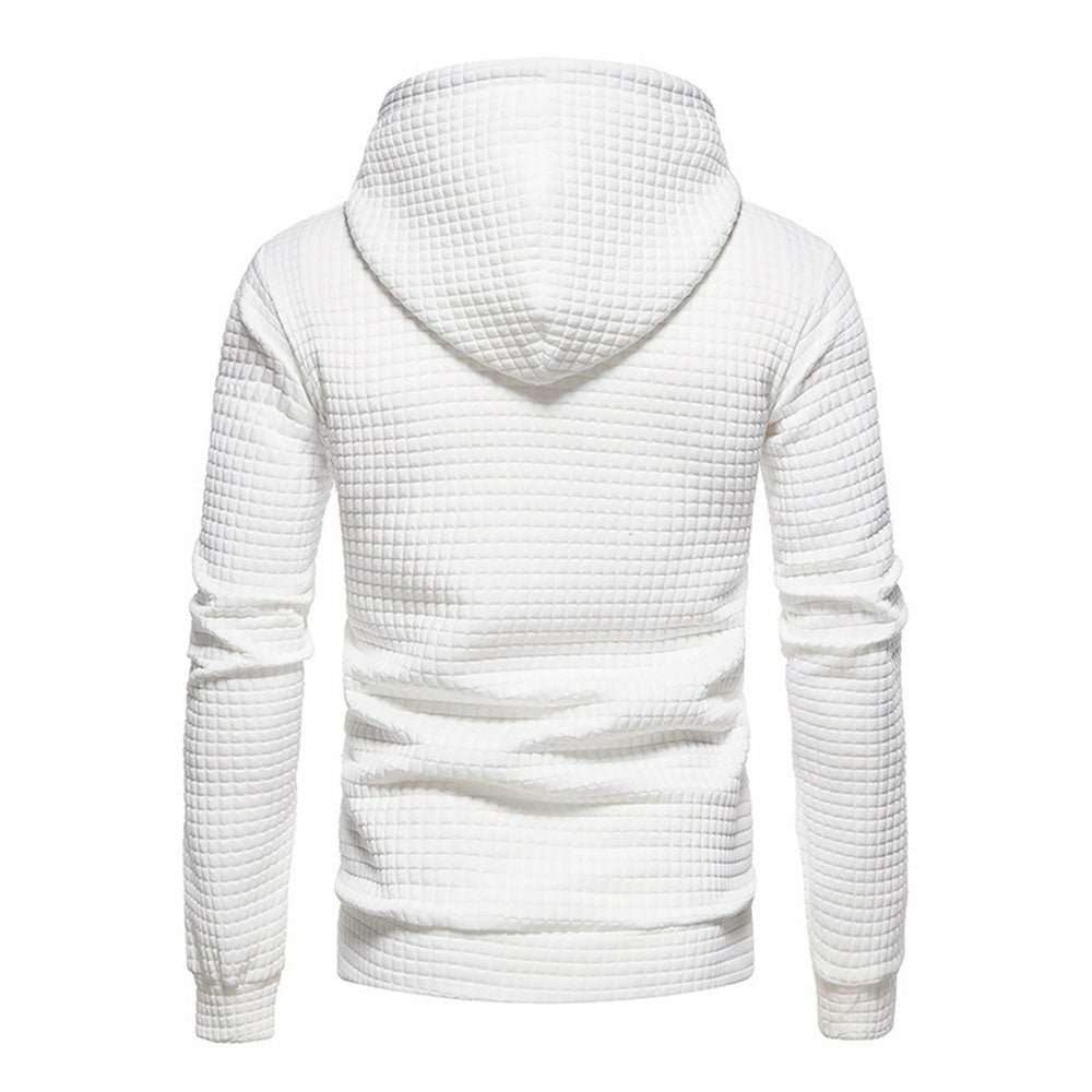 New Men's Fashion Check Casual Pocket Pullover Hoodie