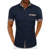 New summer men's solid color casual plaid shirt New summer men's solid color casual plaid shirt