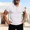 Summer new high elastic men's knitted textured POLO shirt P1130 Summer new high elastic men's knitted textured POLO shirt P1130