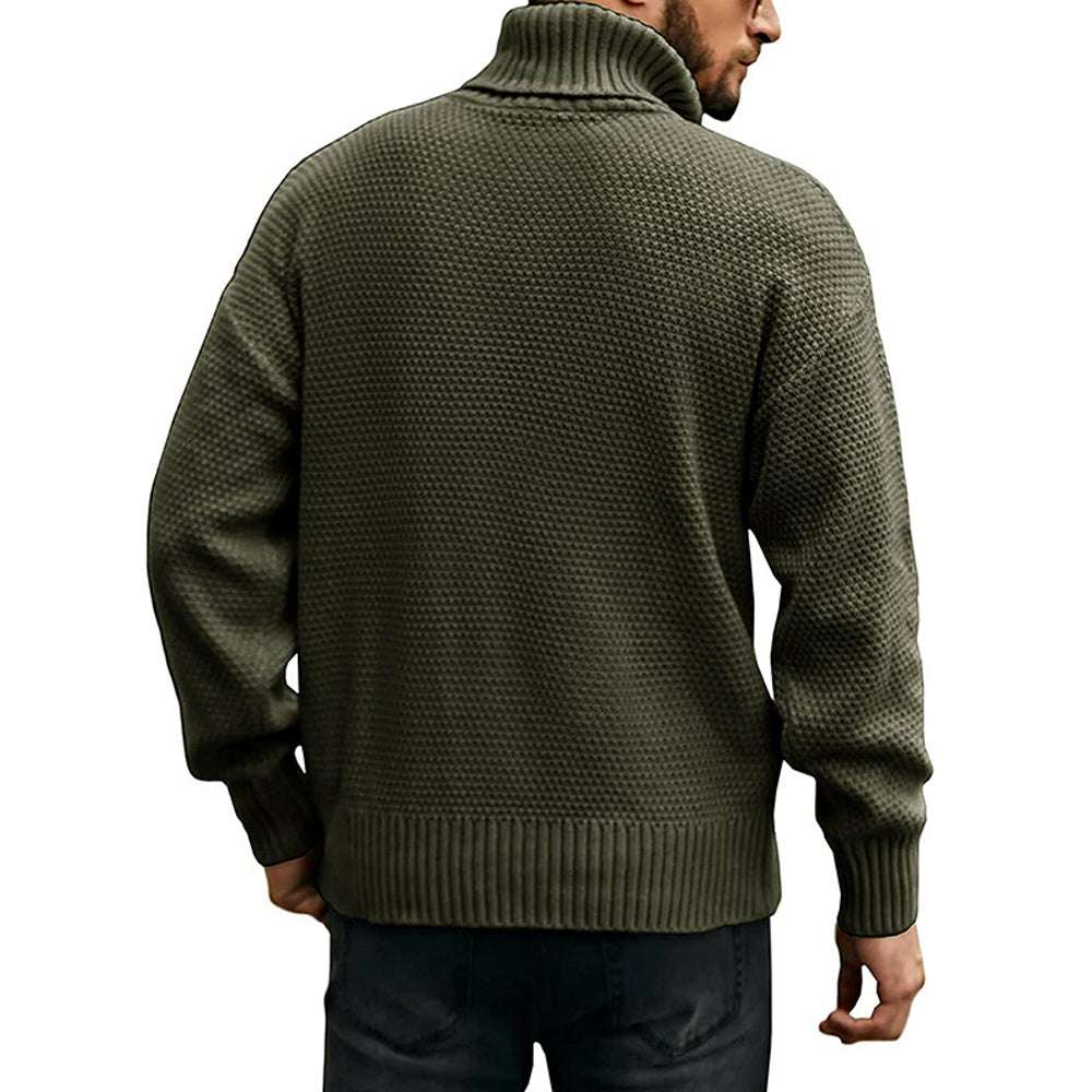 Men's Solid Color Long Sleeve Knit Turtleneck Sweater Men's Solid Color Long Sleeve Knit Turtleneck Sweater