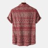 Men's Ethnic Short Sleeve Hawaiian Floral Shirt