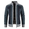 Men's Warm Fashion Stitched Fleece Knitted Cardigan P1180