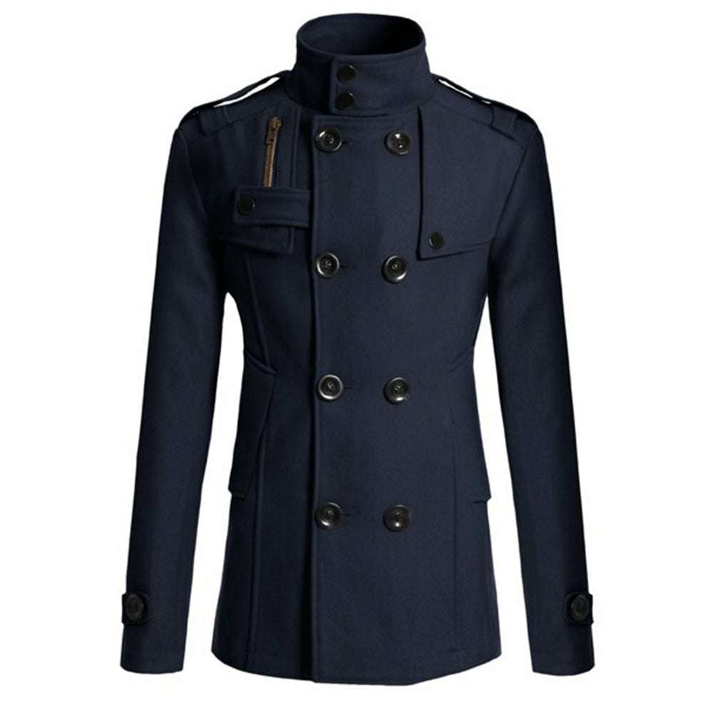 New Men's Fashion Lapel Business Button Casual Windbreaker