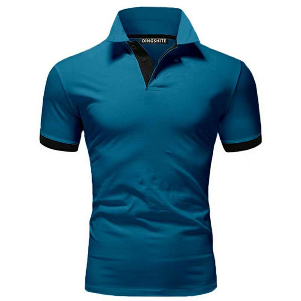 New Men's Stitching Contrast Color Slim Polo Shirt P1131 New Men's Stitching Contrast Color Slim Polo Shirt P1131