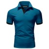 New Men's Stitching Contrast Color Slim Polo Shirt P1131 New Men's Stitching Contrast Color Slim Polo Shirt P1131