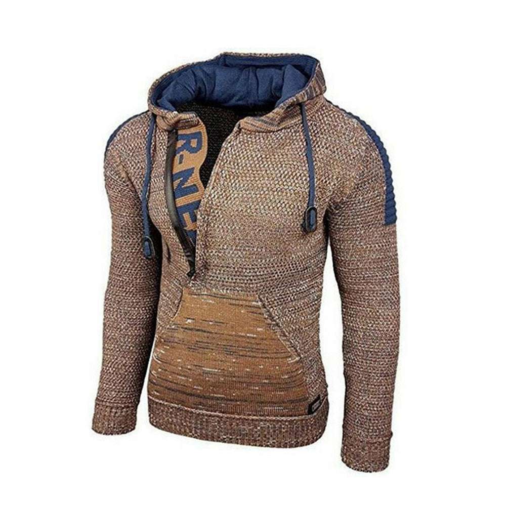Men's Thermal Long Sleeve Hooded Drawstring Sweatshirt P1184