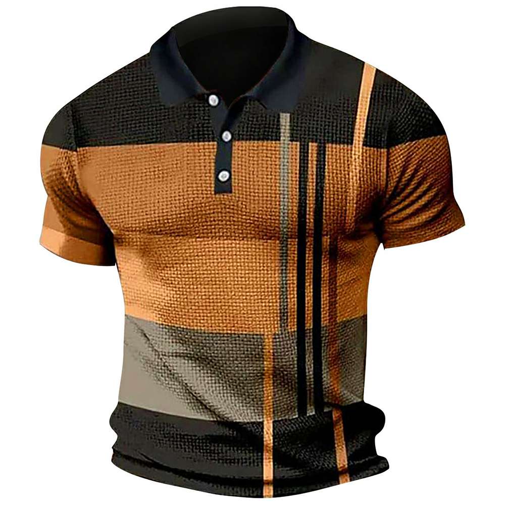 Summer Fashion Men's Color Block Polo Shirt P1113