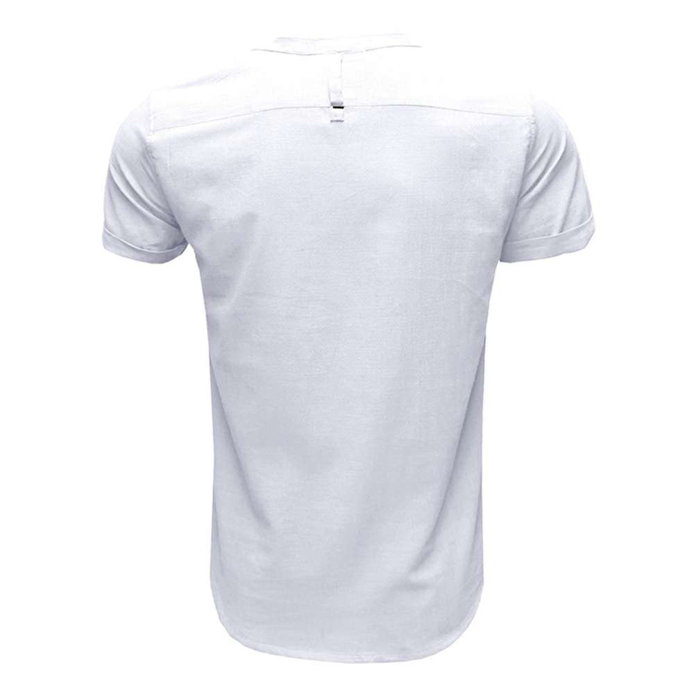 Solid Color Henley Collar Short Sleeve Shirt Solid Color Henley Collar Short Sleeve Shirt