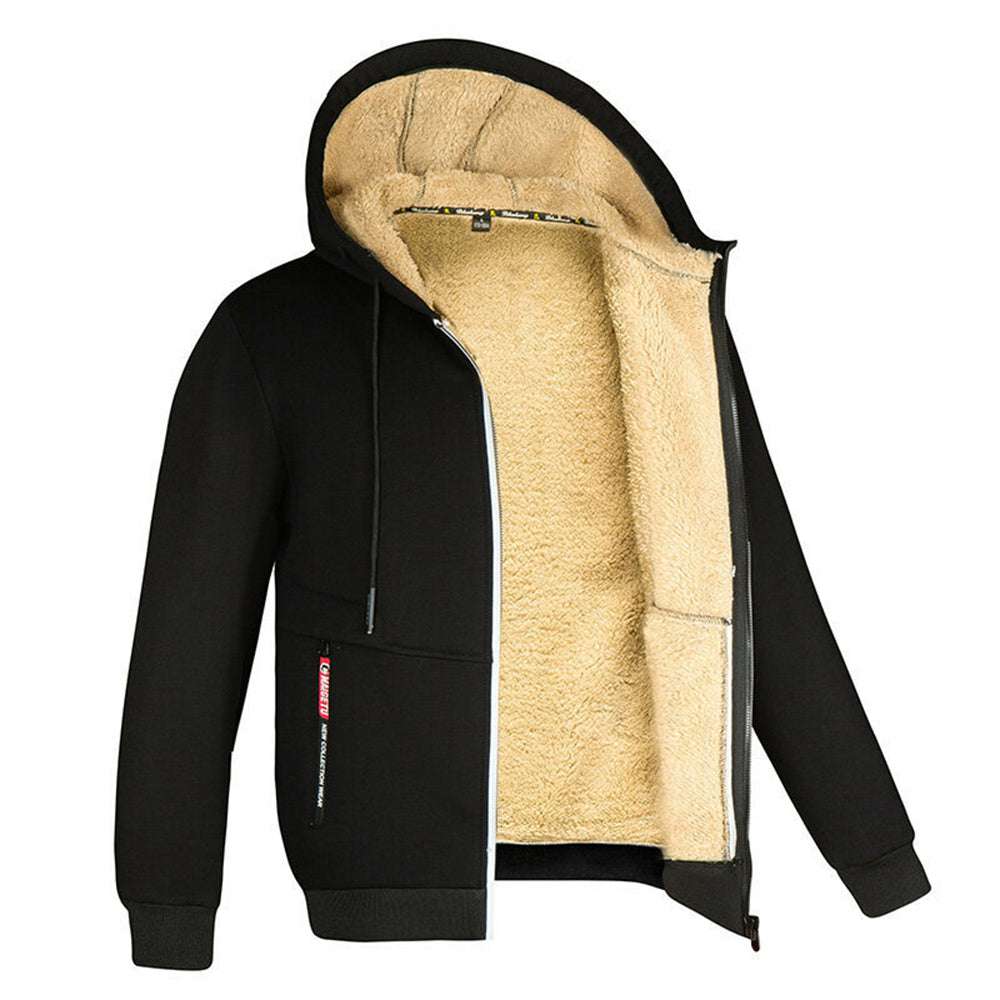 Men's all-match plus fleece thickened zipper hooded sweater cardigan jacket P1247 Men's all-match plus fleece thickened zipper hooded sweater cardigan jacket P1247
