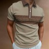 Short sleeve striped zip summer polo for men P1124 Short sleeve striped zip summer polo for men P1124