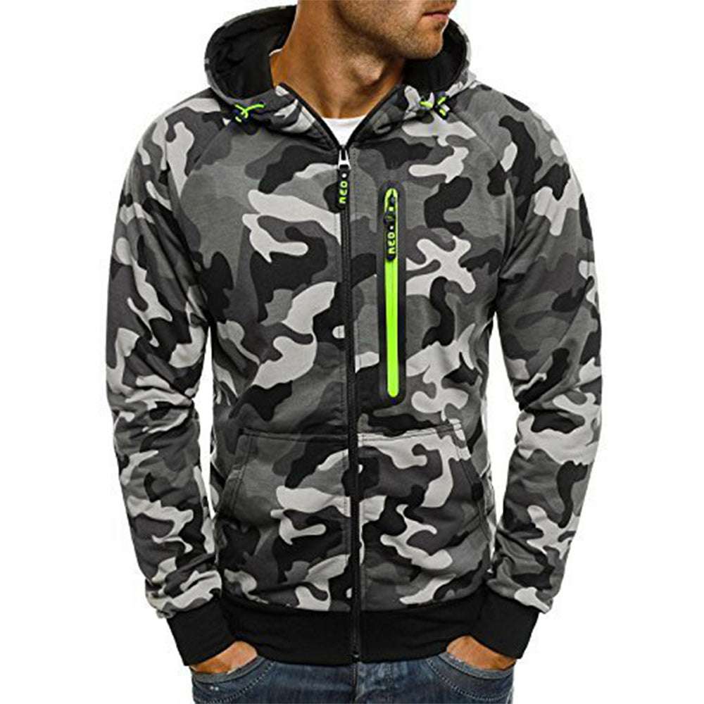 Men's camouflage hooded zipper cardigan sweater jacket P1209 Men's camouflage hooded zipper cardigan sweater jacket P1209
