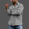 Fashion Men's Corduroy Button Pocket Long Sleeve Shirt