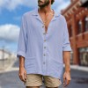 Summer new men's loose casual lapel long-sleeved shirt Summer new men's loose casual lapel long-sleeved shirt