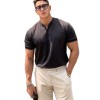 Men's Solid Color V-Neck Slim Fit Short Sleeve