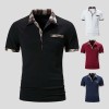 Summer new color-block plaid men's casual polo shirts P1118