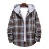 Men's Plaid Hooded Long Sleeve Shirt Jacket P1222 Men's Plaid Hooded Long Sleeve Shirt Jacket P1222