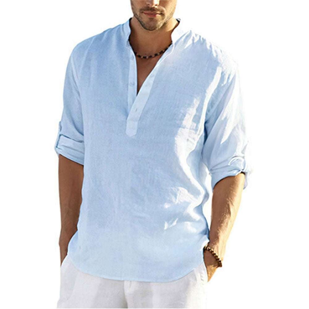 New Spring Summer Men's Comfortable Breathable Linen Shirt New Spring Summer Men's Comfortable Breathable Linen Shirt