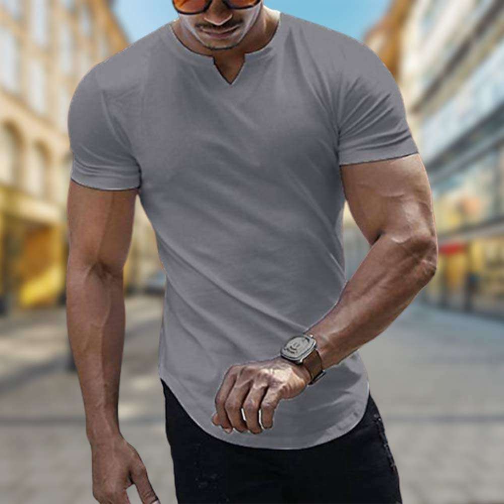 Spring Summer New V Neck Casual T Shirts For Men