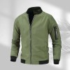 Men's Solid Color Stand Collar Casual Jacket