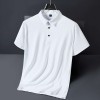 Summer new high-end men's ice silk seamless business short-sleeved lapel polo shirt Summer new high-end men's ice silk seamless business short-sleeved lapel polo shirt