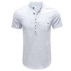 Solid Color Henley Collar Short Sleeve Shirt Solid Color Henley Collar Short Sleeve Shirt