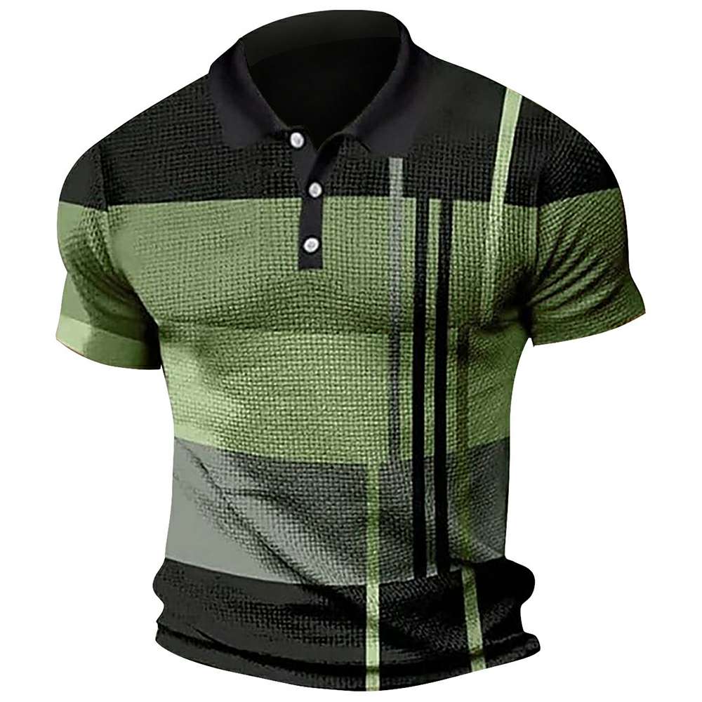 Summer Fashion Men's Color Block Polo Shirt P1113