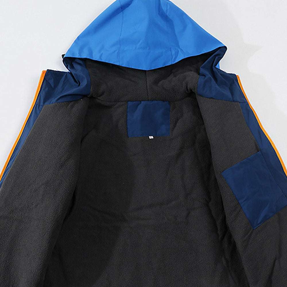 Couples style reflective warm outdoor hooded jacket