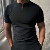 Solid color zipper men's polo shirt P1112 Solid color zipper men's polo shirt P1112