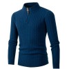 Autumn new men's zipper half-high collar twist knit bottoming shirt Autumn new men's zipper half-high collar twist knit bottoming shirt