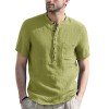 Solid Color Henley Collar Short Sleeve Shirt Solid Color Henley Collar Short Sleeve Shirt