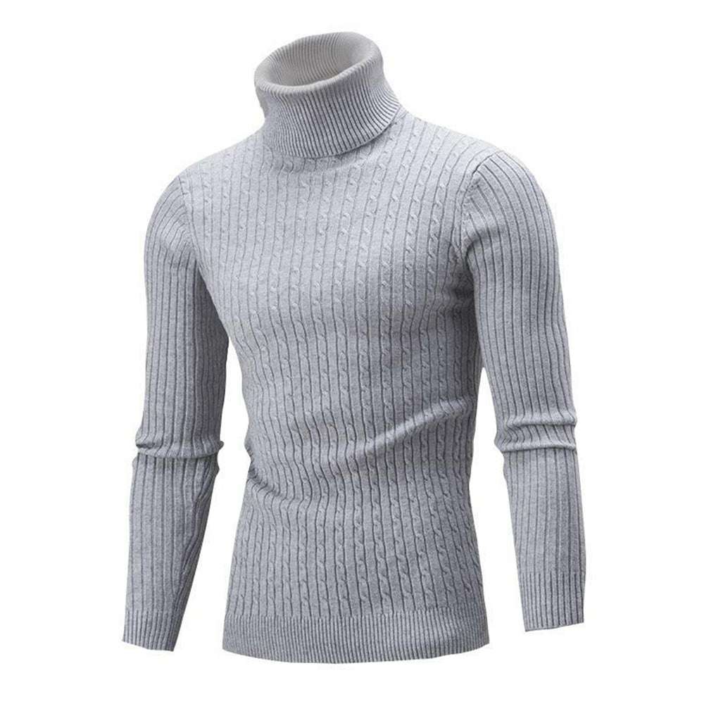 Autumn/Winter Men's Turtleneck Solid Color Knit Pullover Sweater Autumn/Winter Men's Turtleneck Solid Color Knit Pullover Sweater