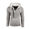 Men's Thermal Long Sleeve Hooded Drawstring Sweatshirt P1184