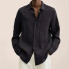 New loose solid color cotton and linen shirt for men New loose solid color cotton and linen shirt for men