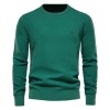 Autumn and winter new men's solid color striped pullover sweater