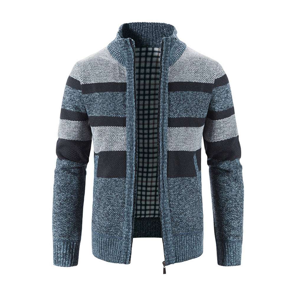 Men's Fashion Stripe Colorblock Sweater Cardigan Jacket P1231